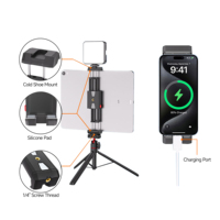 Support de téléphone et tablette double usage MCF-01 avec griffe porte-accessoire et filetage 1/4 pouce pour smartphone, iPad, vlogging, diffusion en direct et cours en ligne