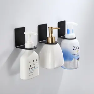 Soporte para dispensador de jabón líquido de montaje en pared sin perforación, soporte autoadhesivo para botella de jabón, estante para botella de jabón