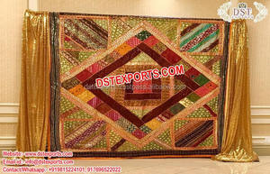 ฉากหลังงานแต่งงานของราชวงศ์เมฮันดี้ปักลายบนเวทีมุสลิมเมฮันดี้ปักฉากหลังสำหรับงานแต่งงานของชาวมุสลิม - Product Image 5