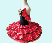 Jupe tutu de ballet professionnel en noir rouge nouveau design espagnol avec des costumes attrayants de haute qualité en spandex-29 tailles disponibles