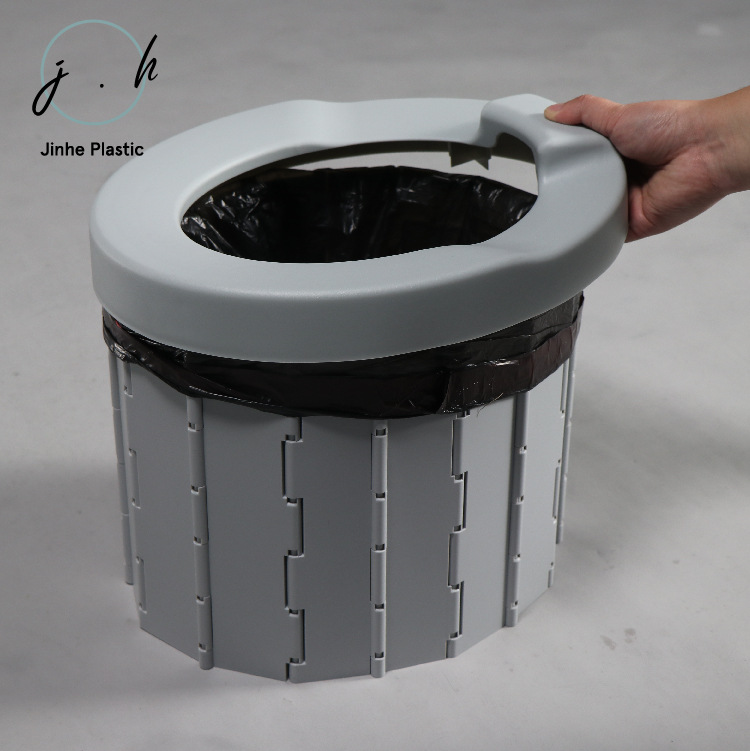 Моющийся Пластиковый дорожный складной портативный туалет с длинным приводом для кемпинга