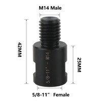 Adaptador para Amoladora Angular, Broca para Abrir Agujeros, Varilla de Conversión de M10 a M14 a Rosca Americana 5/8-11