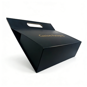 Boîte triangulaire de luxe à fermeture magnétique pour parfum et huile essentielle, emballage rigide avec poignée, logo OEM - Product Image 3