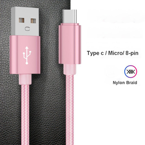 Nhà Máy 24AWG 3ft 6ft10ft Nylon Braid USB C loại cáp C 2.1A sạc cáp USB dữ liệu Sạc Android điện thoại di động sạc - Product Image 6