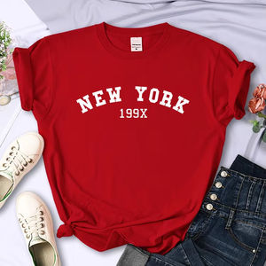 Nueva York 199X personalidad letra camiseta mujer moda marca manga corta Casual cómoda camiseta deporte verano Camisetas - Product Image 1