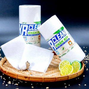 ผ้าเช็ดทำความสะอาดครัว KR CLEAN แบบไม่ถักทอ สีขาว รูปทรงสี่เหลี่ยมผืนผ้า สำหรับทำความสะอาดพื้นผิวครัว - Product Image 1