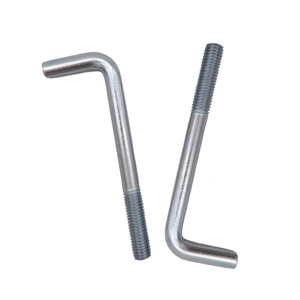Boulon d'ancrage de fondation coudé à 90 degrés en acier au carbone de grade 4.8 8.8 pour fixation de <span class=keywords><strong>plaque</strong></span> de base de colonne structurelle en béton - Product Image 2
