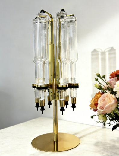 Golden color 6 Bottles Rotation Perfume Dispenser Bar Display Spinning ...