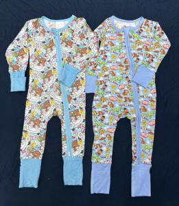 Combinaison de bébé en bambou tricoté TZ, pyjama pour enfants, une pièce, fermeture éclair bidirectionnelle, barboteuse unisexe - Product Image 6