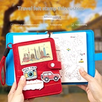 Carnet de voyage vierge en feutre rechargeable avec impression de logo, 160 pages, pour collection de tampons touristiques DIY, idéal pour le bureau