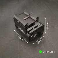 Laser Sight Hijau Kompak dengan Strobo, Penunjuk Laser yang Dipasang di Rel Aluminium