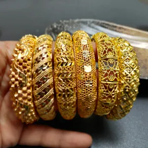 Gold Color Bangle For Women Dubai Bride Wedding Ethiopian Bracelet African Bangle Jewelry Charm Bracelet Party Gifts