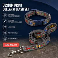 Ensemble collier et laisse pour chien, personnalisable (couleur, logo, emballage, sangle imprimée), direct usine, pour promenades en ville et séances d'entraînement