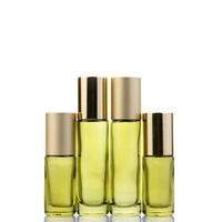 Emballage cosmétique pour sérum, huile essentielle de massage, 5ml 10ml, flacon vide en verre vert olive pour huile parfumée avec bille roll-on