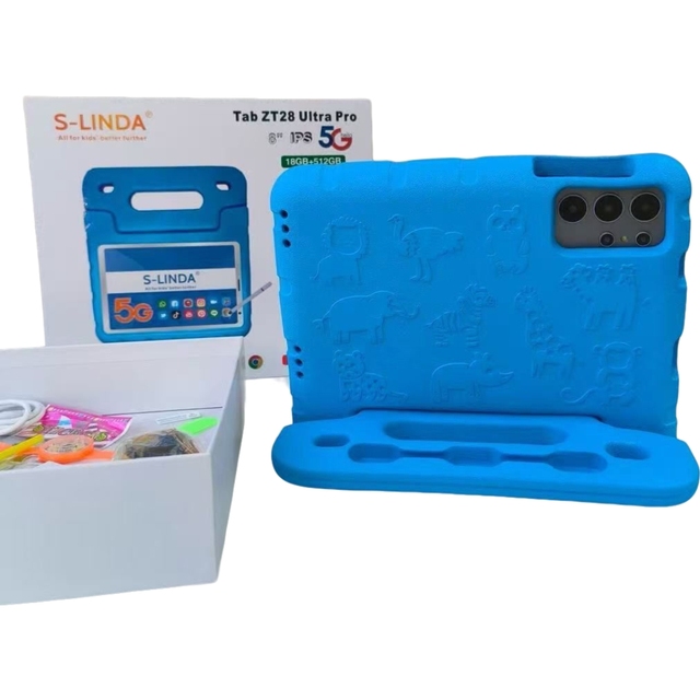 Custom Kids Tablet 1080p Display Resolution Android 512GB Memory Silicone Case Parental Control APP New for Toddlers Children