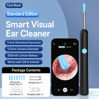 Nettoyeur d'oreilles intelligent visuel 1080P HD, Otoscope Endoscope sans fil pour l'élimination du cérumen, avec caméra et application mobile