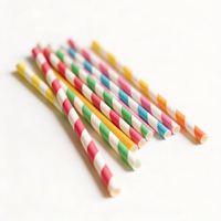 Pailles à boire en papier biodégradables en gros, imprimées, rayées, colorées, jetables pour jus