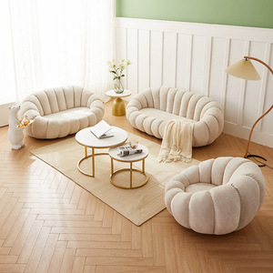 Poltrona Singola da Soggiorno Minimalista Nordica di Lusso in Velluto e Tessuto di Lana, Divano Relax - Product Image 6