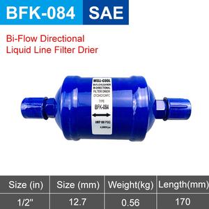 BFK-084 1/2 "BFK двухпоочная Жидкостная линейная фильтровальная сушилка для теплонасосных систем влагоотводная охлаждающая часть - Product Image 3