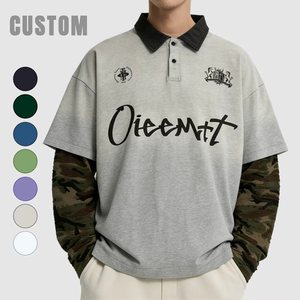 Felpa Termica Urbana Strappata a Doppio Strato a Maniche Lunghe con Stampa a Lettere, 100% Cotone, Autunnale, Oversize, Unisex - Product Image 1