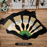 Pinceaux en poils de porc en gros, pinceaux multi-usages à manche en bois pour la décoration intérieure, le teinture, le vernis, la colle et le nettoyage
