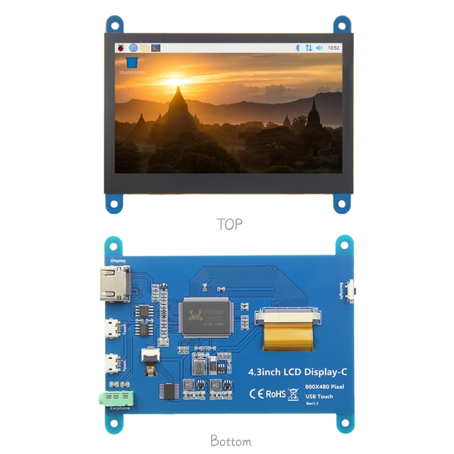 Proculus 4.3 Inch Capacitive Screen Win7 Win8 Win10 System IPS LCD Touchscreen Display Lcd Module With Raspberry Pi