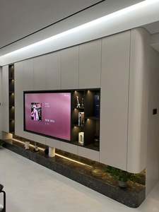 ตู้ทีวีไม้ดีไซน์วิลล่าใหม่หรูหราปรับแต่งได้เฟอร์นิเจอร์ห้องรับแขกทันสมัยแผงร่วมสมัย - Product Image 4