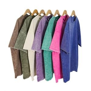 เสื้อยืดสตรีทแวร์ขายส่ง ออกแบบลายพิมพ์ตามสั่ง ทรงโอเวอร์ไซส์ สไตล์ฮิปฮอป น้ำหนัก 200 กรัม ลายมัดย้อมสีพื้น สำหรับผู้ชาย - Product Image 4