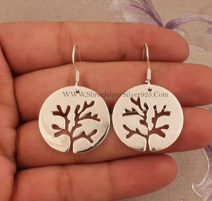 Tree <b>Drop</b> Hook <b>Earrings</b> in <b>Sterling</b> <b>Silver</b> 925 <b>Sterling</b> <b>Silver</b> Tree of Life <b>Earrings</b> At Wholesale Price - Product Image 3