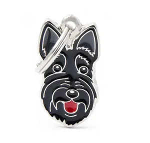 Nova Chegada Forma Personalizada Impressão Logotipo Metal Pet ID Dog(SCOTTISH TERRIER) Encantos Pingente Para O Cão como presente colar pulseira chaveiro