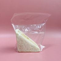 Emballages alimentaires jetables personnalisés, transparents, de qualité alimentaire, avec rabat, en plastique LDPE, pour sandwichs, sacs à sandwichs pliables avec rabat