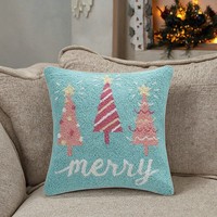 SHH101 joyeux lettres noël décoratif arbre conception crochet broderie housse de coussin fabriqué à la main crochet oreiller