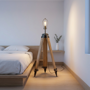 Lámpara de Pie Industrial con Estructura de Tubo de Hierro, Altura Ajustable, Pantalla de Metal Negro, Base LED E27, Luz Diurna de 6000K, Regulable, CRI 90 - Product Image 4