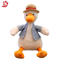 Jouet en peluche longue en forme de canard dansant, simulation de musique électronique, personnalisable, blanc avec rembourrage en coton PP, 32 cm, pour enfants, très populaire sur TikTok