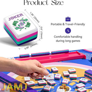 Juego <span class=keywords><strong>de</strong></span> Mahjong Americano Premium para Interiores, Fichas Acrílicas Duraderas, Estándar para Noches <span class=keywords><strong>de</strong></span> Juego en Familia y Fiestas - Product Image 4