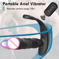 Vente en gros de plug anal en silicone, télécommande, vibration, électrochoc, 100% étanche, stimulateur anal masculin