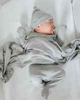 Ensemble de pyjamas et couverture en coton biologique doux pour bébé, ensemble cadeau pour bébé, ensemble pour nouveau-né, vente en gros
