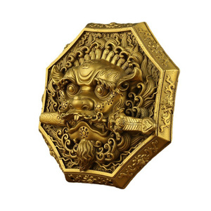 Bán buôn Brass bát giác Lion-Head Sword-biting bagua gương mảng bát giác Lion-Head Mặt dây trang trí nội thất mặt hàng - Product Image 2