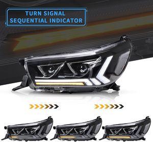 Светодиодные фары VLAND 55W 12V для <span class=keywords><strong>Hilux</strong></span> 2015-2020 с последовательным сигналом поворота, полностью светодиодные передние фары в сборе (для водителя и пассажира) - Product Image 3