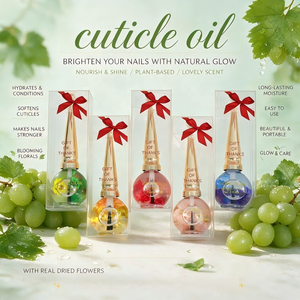 Nouvelle Huile à Cuticules <span class=keywords><strong>de</strong></span> <span class=keywords><strong>Luxe</strong></span> Bio et Naturelle avec Fleur Personnalisée pour les Soins des Ongles des Doigts et des Pieds - Product Image 1