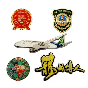 customized metal personality badge boeing model metal airplane badge type die cast custom metal wing pin badge