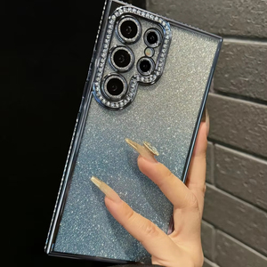 Custodia per telefono in TPU galvanizzato con diamanti per <span class=keywords><strong>Samsung</strong></span> <span class=keywords><strong>S22</strong></span> S23 S24 S25 <span class=keywords><strong>Ultra</strong></span>, <span class=keywords><strong>cover</strong></span> per cellulare con glitter sfumato e brillante per iPhone - Product Image 4