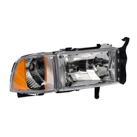CH2502123 CH2503123 Phare chromé avec réflecteur ambre pour Dodge Ram 1994-2001
