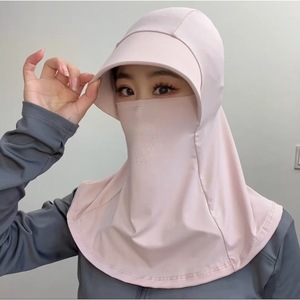 Masque de protection solaire pour femmes, en soie glacée, respirant, protection UV, pour cyclisme en plein air, couverture complète, gris clair - Product Image 3