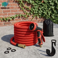 Tuyau d'arrosage extensible et rétractable avec buse et raccords en laiton, anti-fuite, pour l'irrigation de jardin et le lavage de voiture