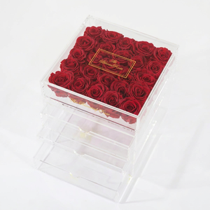 Crystal Clear Acrylic Flower <b>Box</b> for <b>Valentine</b>’s Day Custom Floral Display <b>Box</b> Custom Made Transparent <b>Gift</b> <b>Box</b> - Product Image 1