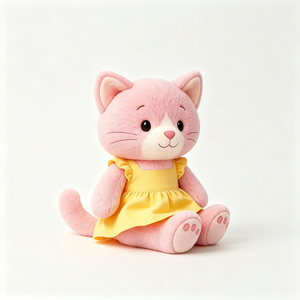 Peluche <span class=keywords><strong>chaton</strong></span> douce et moelleuse avec robe jaune sans manches, joli cadeau pour enfants, peluche chat kawaii - Product Image 5