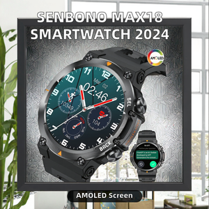 ساعة ذكية رياضية للرجال MAX18 مع مساعد صوتي ذكي وشاشة AMOLED كبيرة للرد على المكالمات وعمر بطارية طويل ومقاومة للماء IP67 متوافقة مع أندرويد وآيفون - Product Image 6