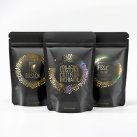 Sachet Doypack refermable en aluminium argenté avec fenêtre transparente pour fruits secs 400g, emballage alimentaire, impression brillante