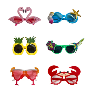 Novedad Aloha Tropical Luau fiesta <span class=keywords><strong>gafas</strong></span> de sol cabina foto Props divertidas <span class=keywords><strong>gafas</strong></span> hawaianas para niños adultos playa fiesta suministros - Product Image 3